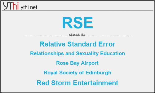 What does RSE mean? What is the full form of RSE?