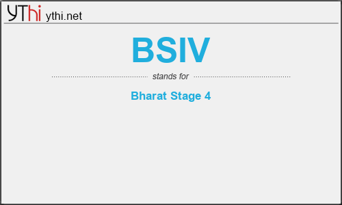 What does BSIV mean? What is the full form of BSIV?