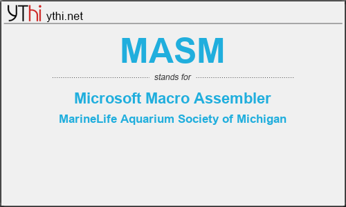 What does MASM mean? What is the full form of MASM?