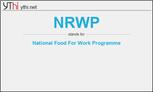 What does NRWP mean? What is the full form of NRWP?