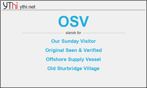 What does OSV mean? What is the full form of OSV?