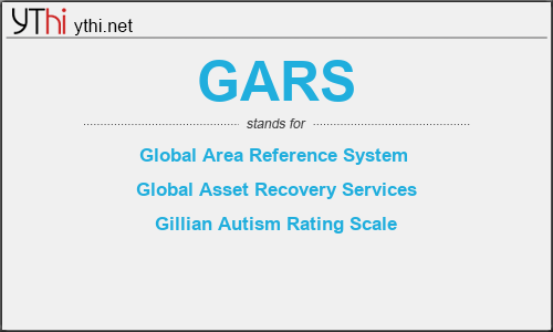 What does GARS mean? What is the full form of GARS?