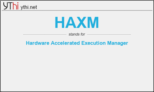 What does HAXM mean? What is the full form of HAXM?