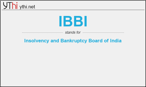 What does IBBI mean? What is the full form of IBBI?