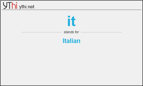 What does IT mean? What is the full form of IT?