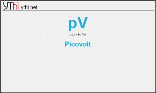 What does PV mean? What is the full form of PV?