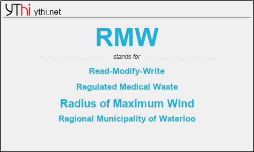 What does RMW mean? What is the full form of RMW?