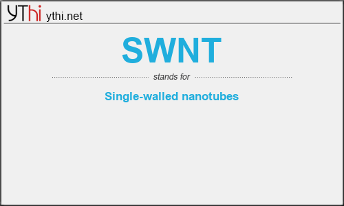 What does SWNT mean? What is the full form of SWNT?