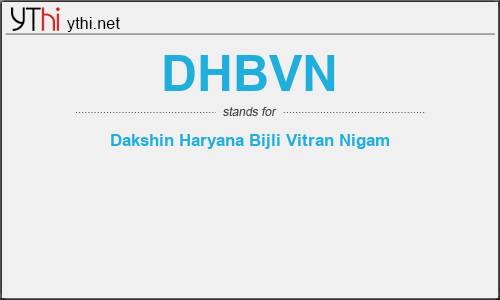 What does DHBVN mean? What is the full form of DHBVN?