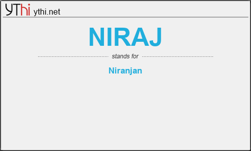 What does NIRAJ mean? What is the full form of NIRAJ?