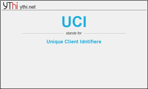 What does UCI mean? What is the full form of UCI?