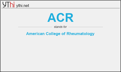 What does ACR mean? What is the full form of ACR?