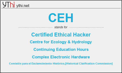 What does CEH mean? What is the full form of CEH?