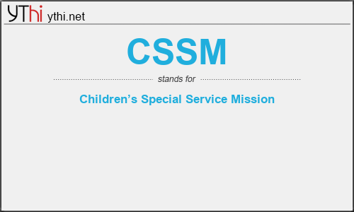 What does CSSM mean? What is the full form of CSSM?