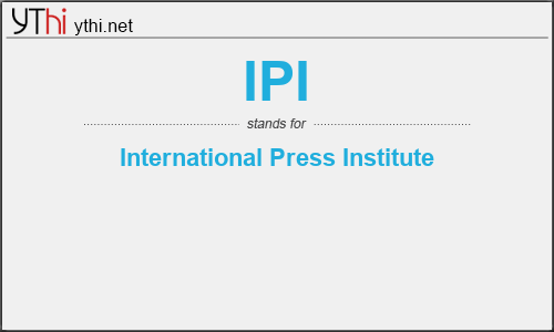 What does IPI mean? What is the full form of IPI?