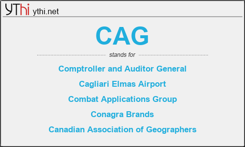 What does CAG mean? What is the full form of CAG?