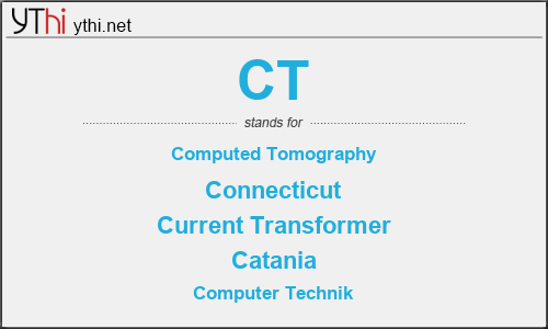 What does CT mean? What is the full form of CT?