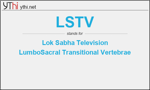 What does LSTV mean? What is the full form of LSTV?