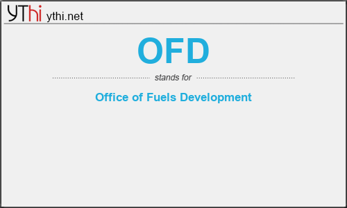 What does OFD mean? What is the full form of OFD?