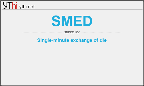 What does SMED mean? What is the full form of SMED?