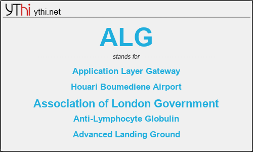 What does ALG mean? What is the full form of ALG?