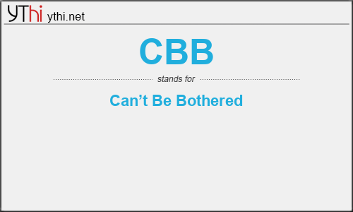 What does CBB mean? What is the full form of CBB?