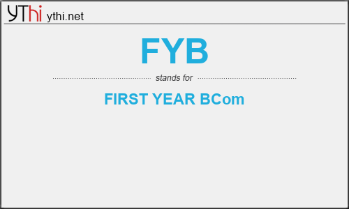 What does FYB mean? What is the full form of FYB?