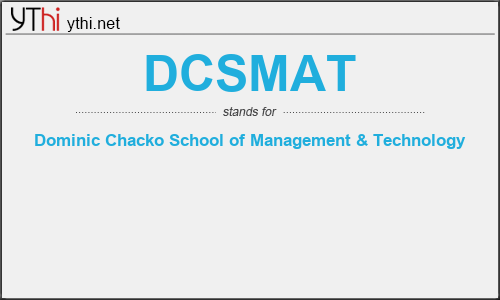 What does DCSMAT mean? What is the full form of DCSMAT?