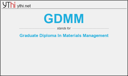 What does GDMM mean? What is the full form of GDMM?