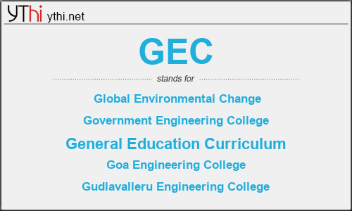 What does GEC mean? What is the full form of GEC?