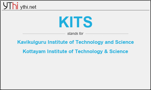 What does KITS mean? What is the full form of KITS?