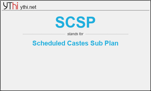 What does SCSP mean? What is the full form of SCSP?