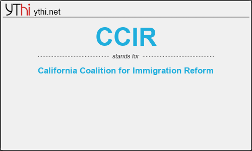 What does CCIR mean? What is the full form of CCIR?