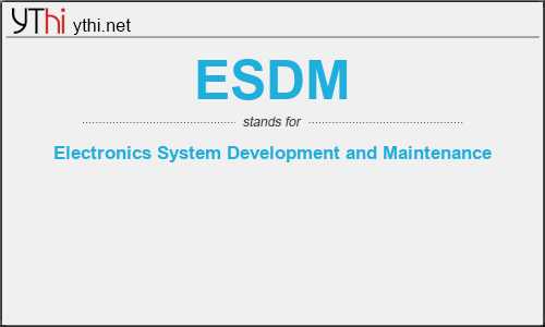 What does ESDM mean? What is the full form of ESDM?