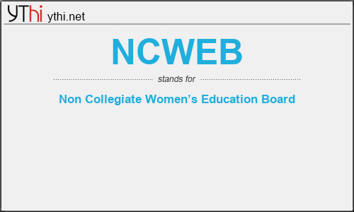 What does NCWEB mean? What is the full form of NCWEB?