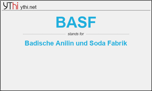 What does BASF mean? What is the full form of BASF?