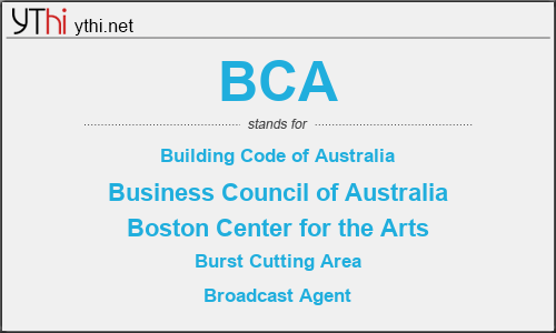 What does BCA mean? What is the full form of BCA?