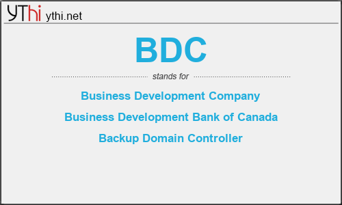 What does BDC mean? What is the full form of BDC?
