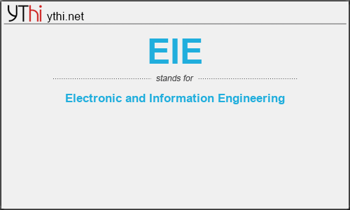 What does EIE mean? What is the full form of EIE?