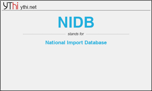 What does NIDB mean? What is the full form of NIDB?