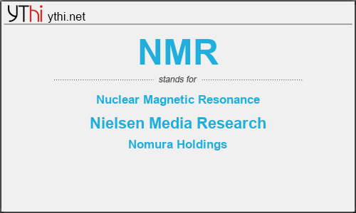 What does NMR mean? What is the full form of NMR?