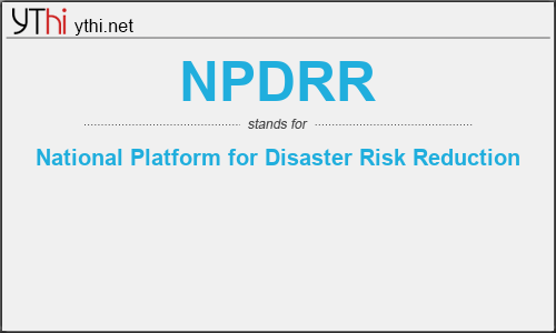 What does NPDRR mean? What is the full form of NPDRR?