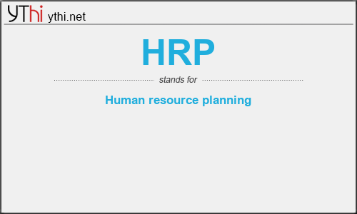 What does HRP mean? What is the full form of HRP?