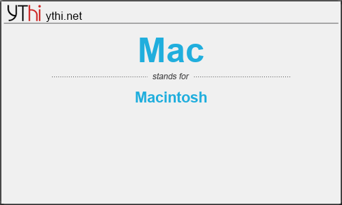 What does MAC mean? What is the full form of MAC?