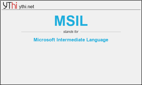 What does MSIL mean? What is the full form of MSIL?