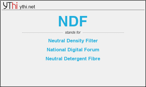 What does NDF mean? What is the full form of NDF?