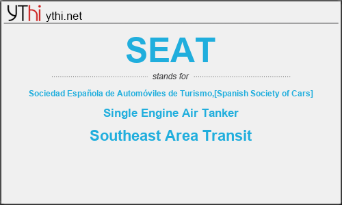 What does SEAT mean? What is the full form of SEAT?