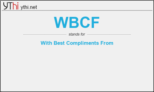 What does WBCF mean? What is the full form of WBCF?