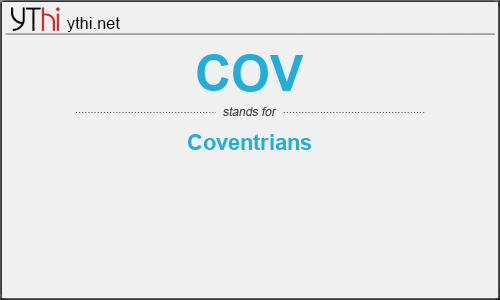 What does COV mean? What is the full form of COV?