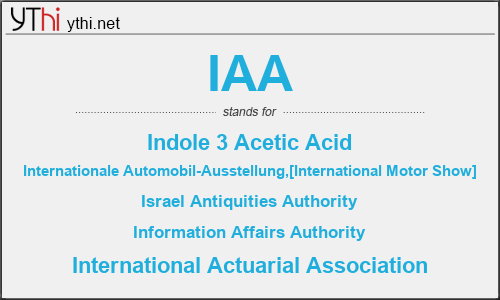 What does IAA mean? What is the full form of IAA?